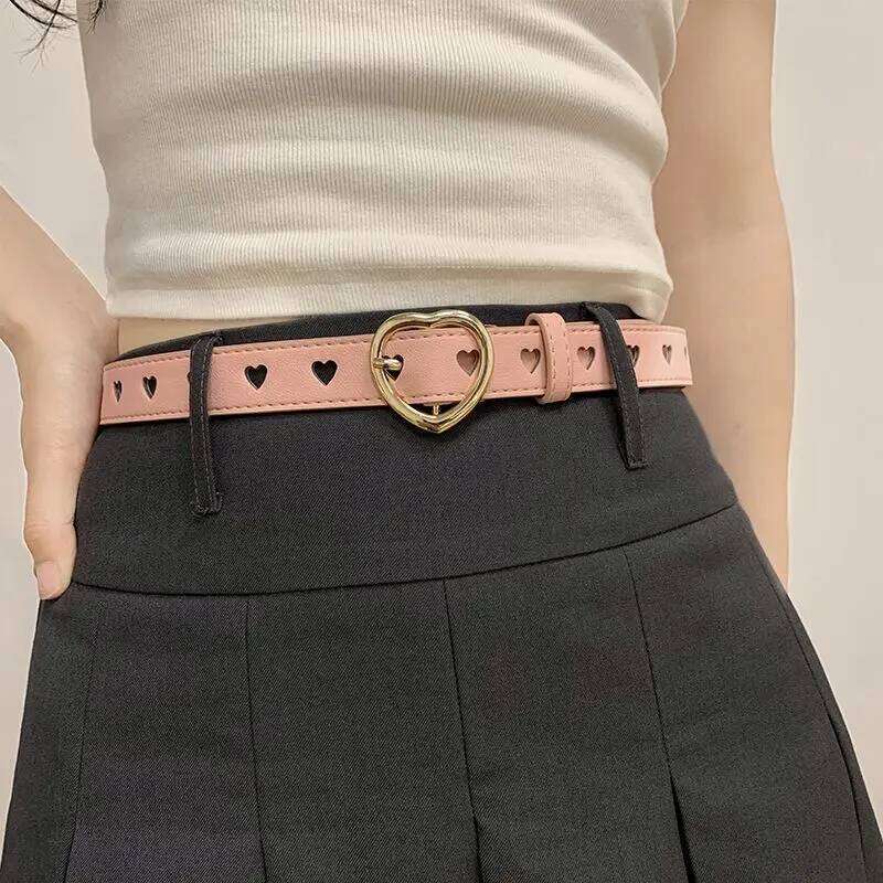 Fashion Europe and the United States full hole female hip-hop punk trend double row cool belt chain decoration wide male Y260225