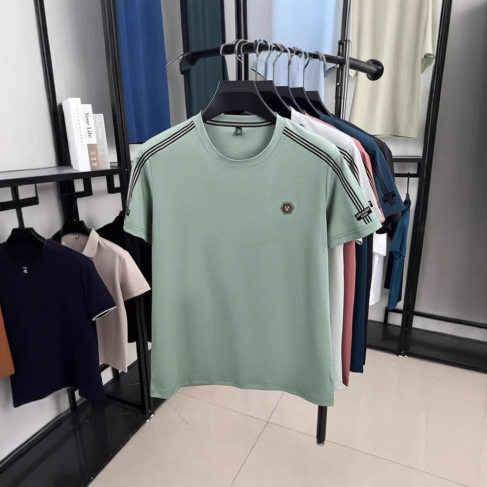 2026 New Design Heavyweight Short-sleeved Men's T-shirt - White - Men's Clothing - Luxury Outdoor Men's Base Layer Top - Sweat-absorbin