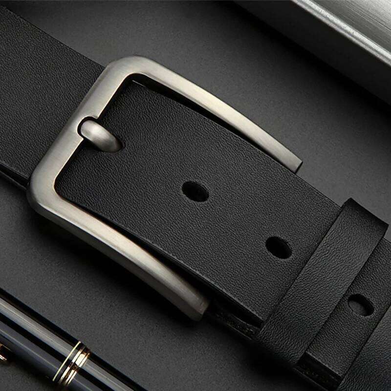 New Business Leisure Men's Belt Trend Alloy Square Buckle Male Famous Brand Luxury Designer PU Leather Jeans Belts for Men Y260225