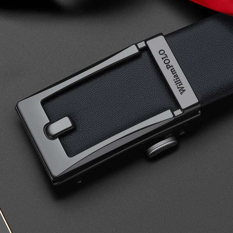 Men's leather waist fashionable, automatic buckle, versatile belt, casual pants belt with adjustable straps Y260225