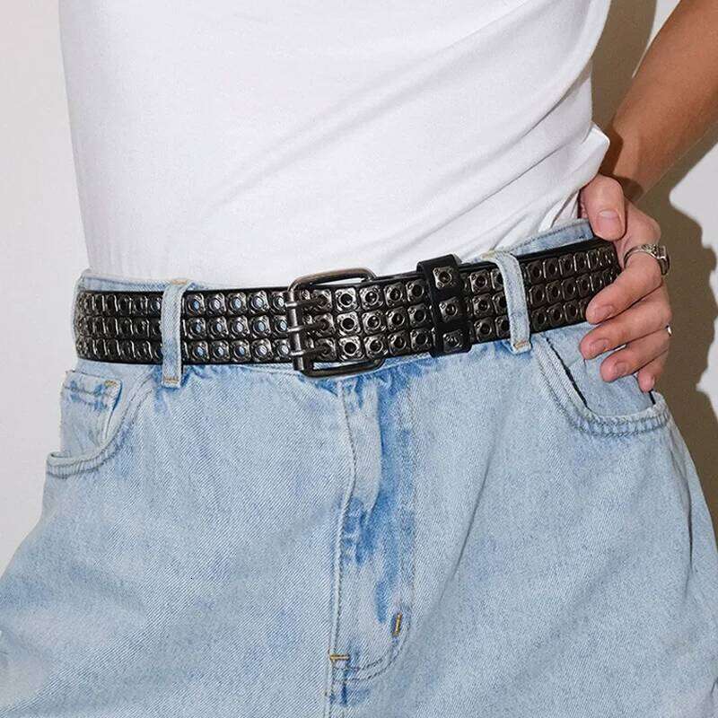 High Quality Hollow Rivet Designer Belt For Men And Women Gothic Accessories personality Punk Style Ideal choice for Gift Jeans Y260225