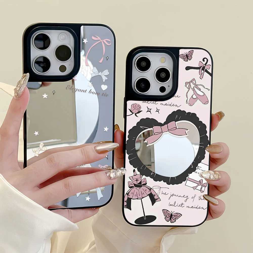 Heart Mirror Design Phone Case | Trendy Pattern Shockproof Slim Protective CoverT260225
