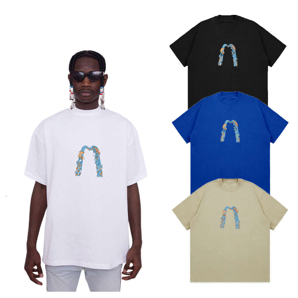 Men's T shirt Casual Floral Big M Short sleeve Multi color Options Highlight Print Layers Cotton Fabric Is Breathable Loose Fit Comfortable Soft