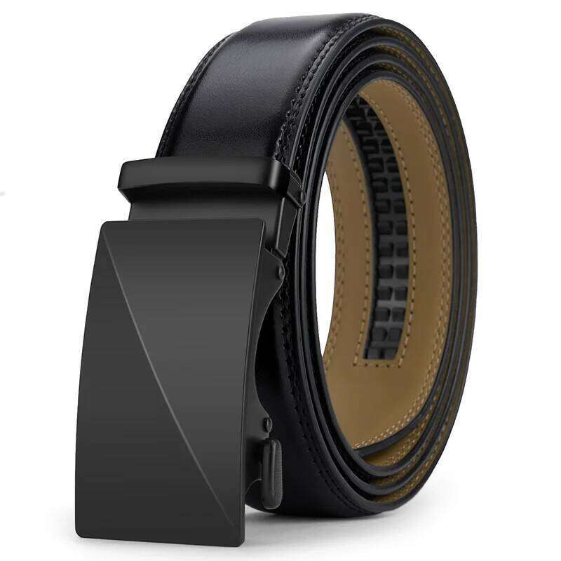 belt men High Quality Genuine Leather Belts, Automatic Buckle Belt, Adjustable No Hole Jeans Belt for Men Y260225