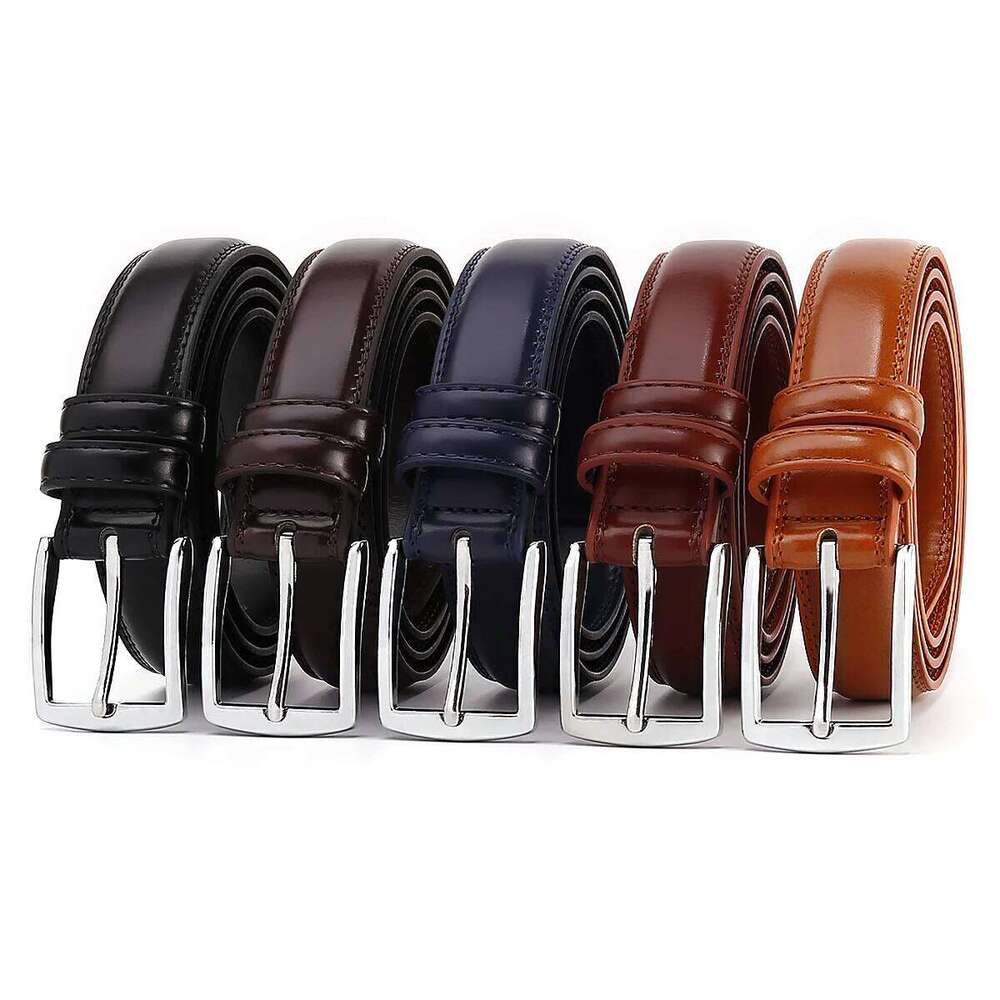 Fashionable Business Men's Belt, Durable Single Prong Buckle, Multiple Colors Available, Dark Color Series, Leather Belt for Dai Y260225