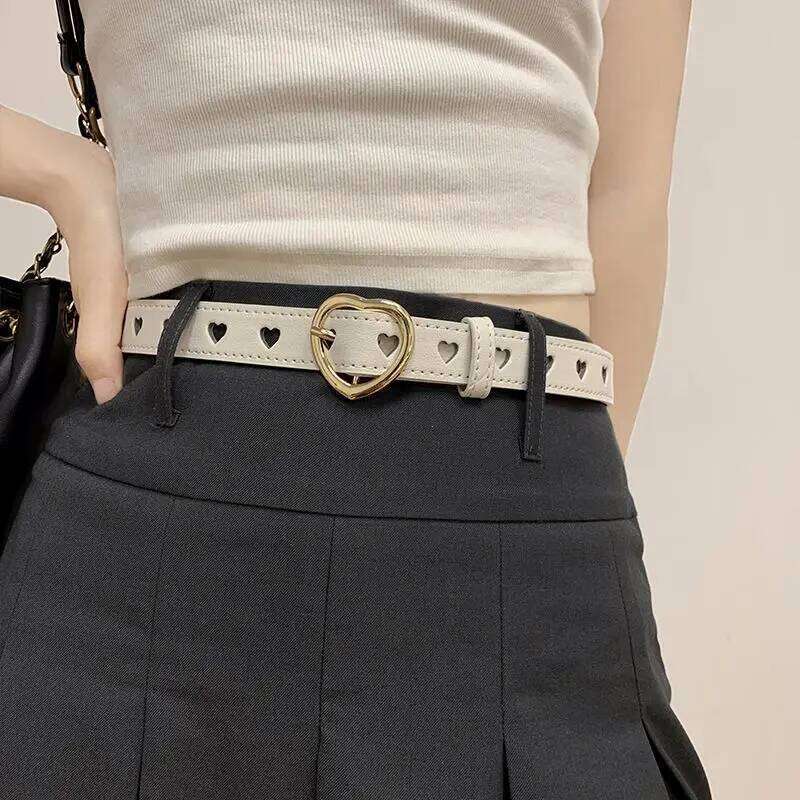Fashion Europe and the United States full hole female hip-hop punk trend double row cool belt chain decoration wide male Y260225