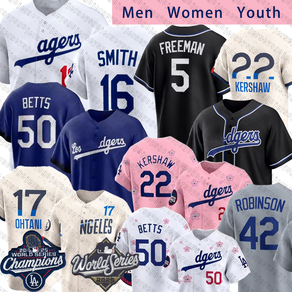 2025 World Series Champions Jersey Shohei Ohtani Baseball Jersey Dodgers Freddie Freeman Enrique Hernandez Mookie Betts Yoshinobu Yamamoto Fernando Jerseys