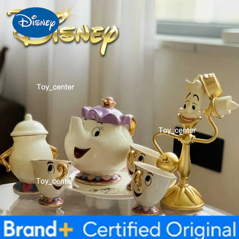 Disney Teapot Cute Cartoon Beauty And The Beast Coffee Pots Mug Mrs Potts Chip Cup Tea Cup Pots One Tea Set Droshipping Desk Gif H26022511
