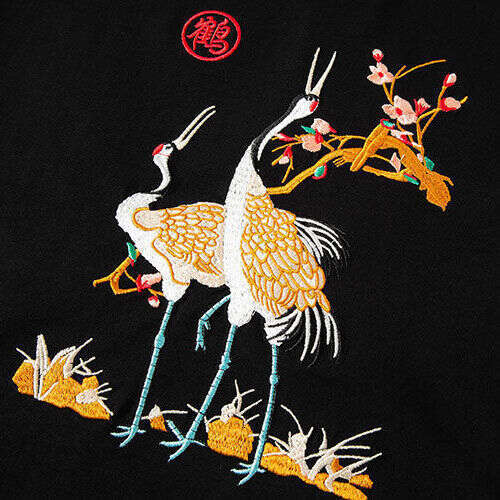 Men's T shirt New Chinese Style Auspicious Crane Embroidery Combining Traditional Two crane Elements With Plum Branch Patterns Bright Comfortable - view 5