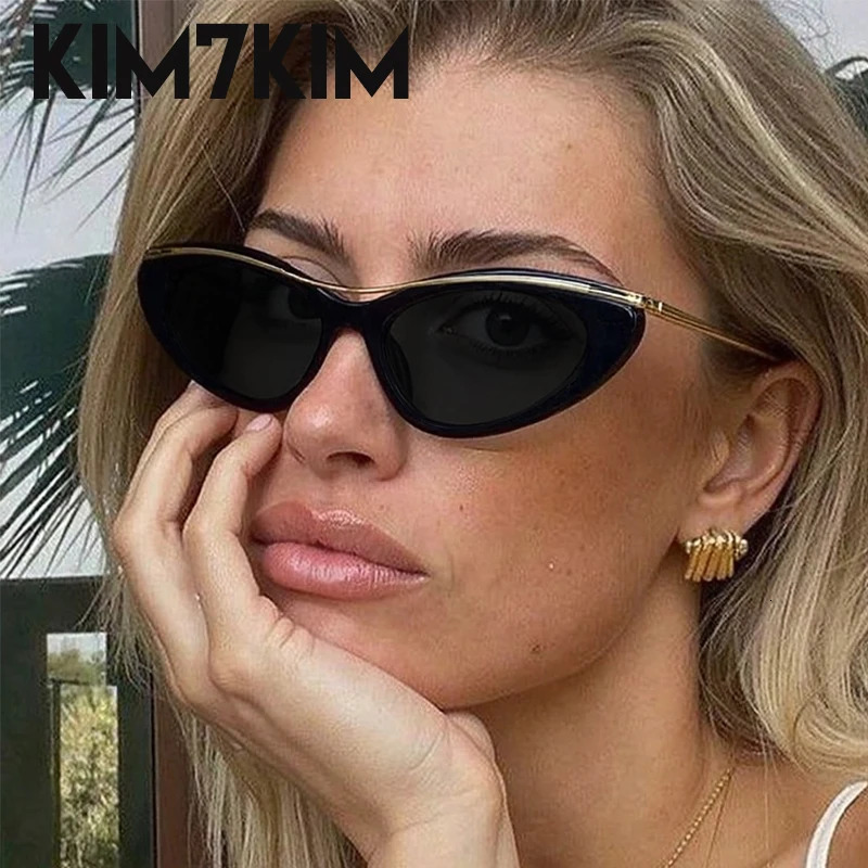 Fashion Small Cat Eye Sunglasses Women Punk Metal Frame Sunglass Vintage Sexy Traveling Eyewear UV400 Shades 260129