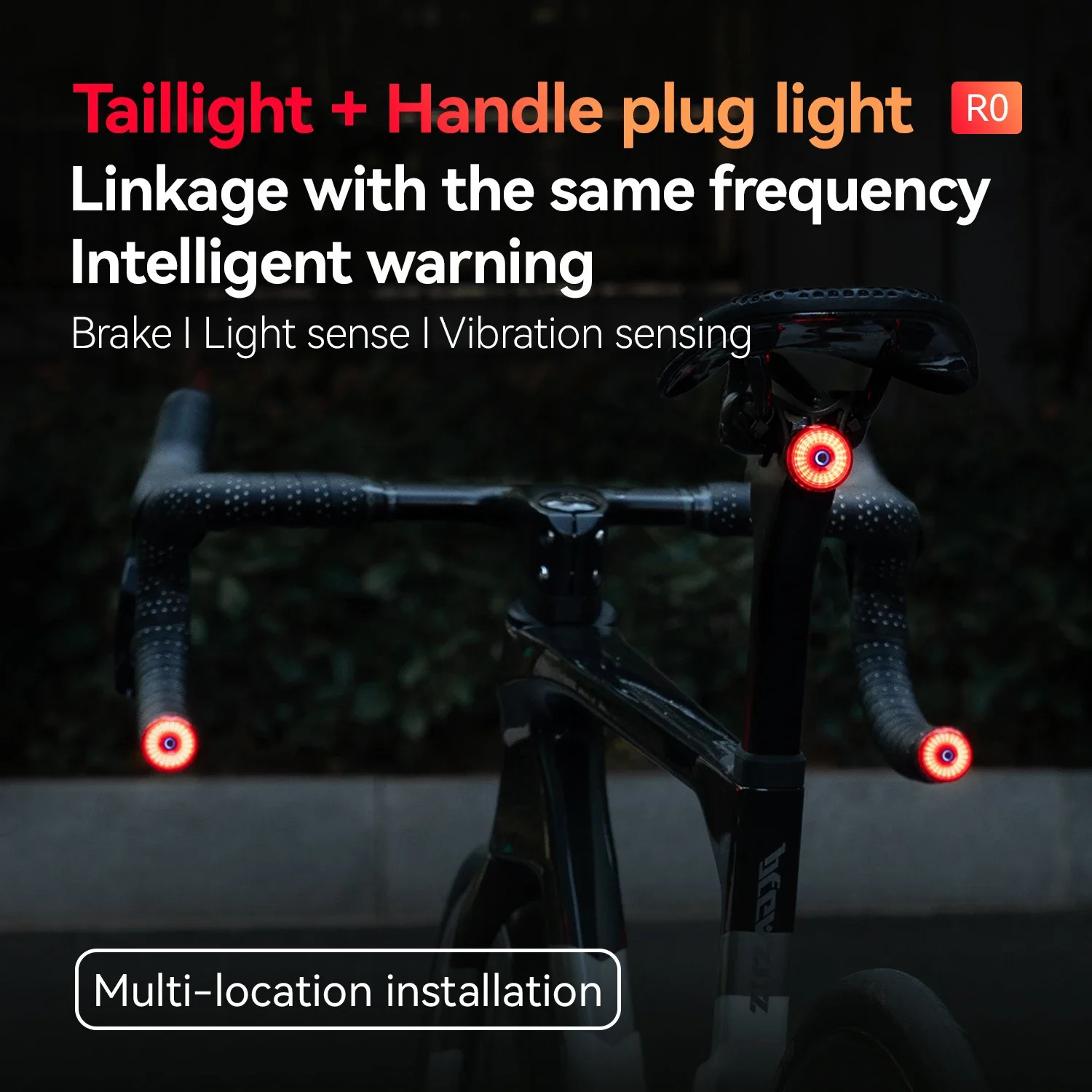 ROCKBROS Bicycle Handlebar End Lights IPX6 Bike Rear Light 5 modes Bike Lamp Intelligent Brake Sensor Safety Night Riding 260202
