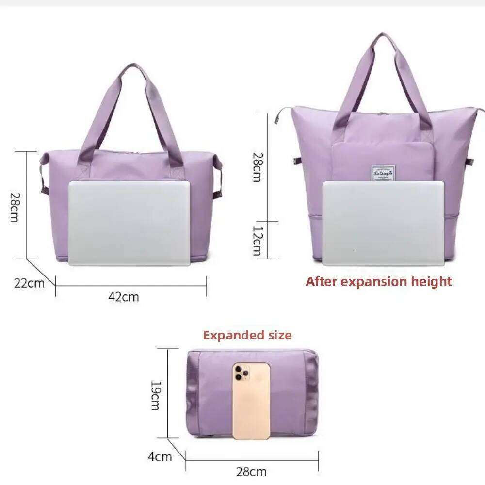 Oxford Cloth Foldable Large Capacity Tote Double Layer Design Adjustable Strap Gym Bag Short Distance Travel Y260225