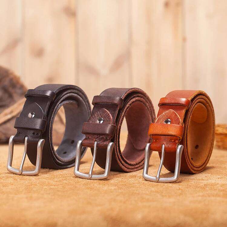 VAMOS KATOAL Genuine Leather For Men High Quality First layer cowhide Jeans Belt Cowskin Casual Belts Vintage waistband Y260225