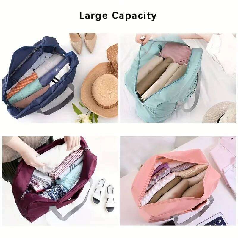 1 set of foldable large capacity travel expandable fitness bag, sports carry on, weekend check-in, luggage Y260225