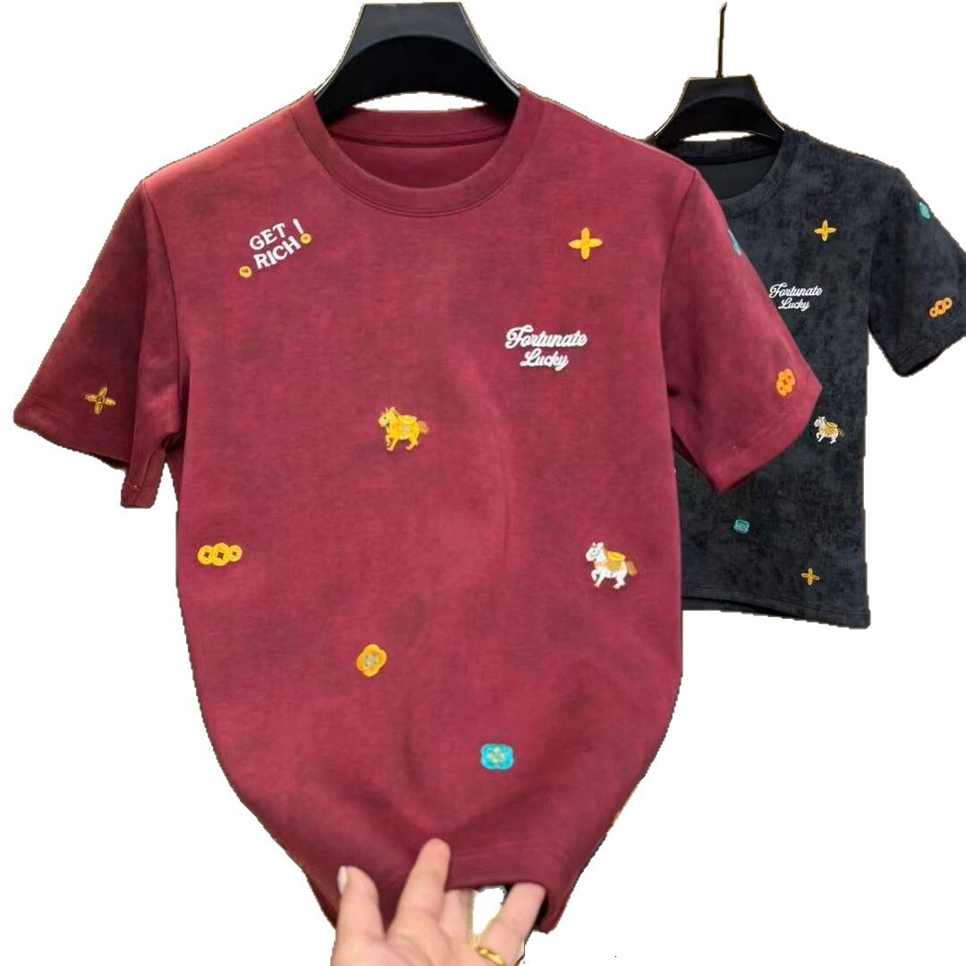 2026 New Designer Men's Short-sleeved T-shirt Short-sleeved Top Fashionable Brand, Light Luxury Style, High-end Texture Simple And Casual Loose-f