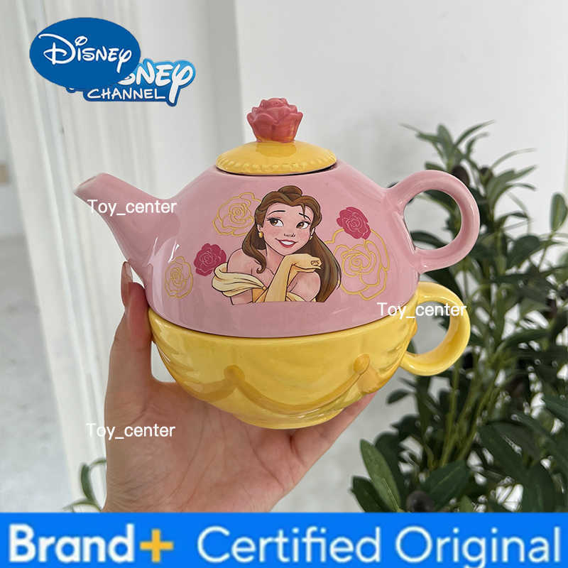 Disney Mermaid Princess Teapot Mug Set Cartoon Belle Princess Ceramic Teapot Afternoon Teapot Tea Pot Tea Set Gifts H260225