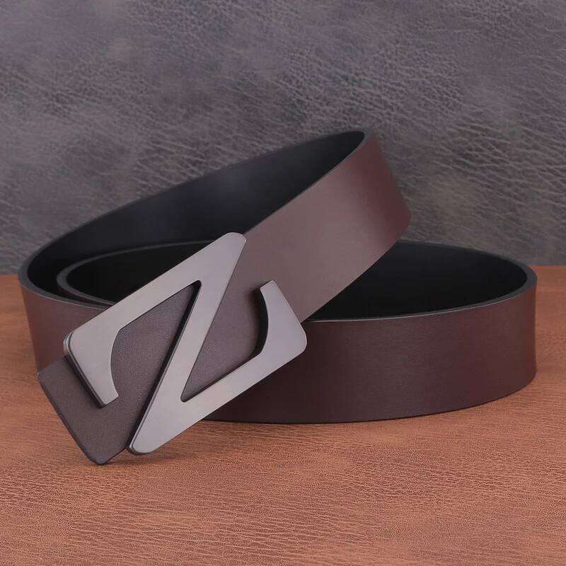 High Quality Z letter Buckle fancy 3.8cm Belts Fashion Genuine Leather Youth Jeans Designer Luxury Brand Cintos Masculinos Y260225