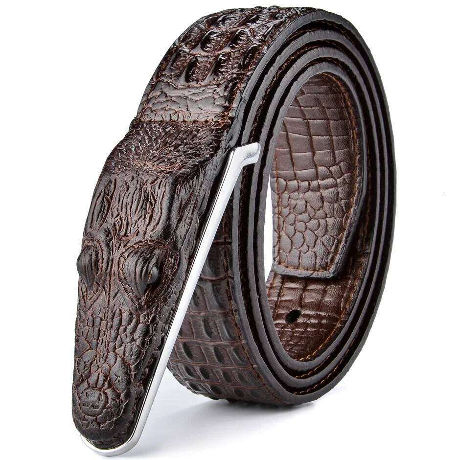Plyesxale Brand Mens Belts Luxury Leather Designer Belt Men High Quality Ceinture Homme Crocodile Cinturones Hombre 2025 B2 Y260225