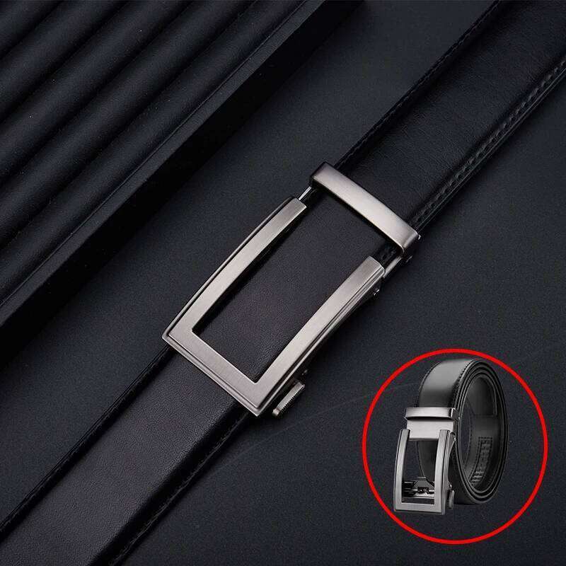 OYIFAN fashion men genuine leather automatic buckle adjustable ratchet jeans formal belt Y260225