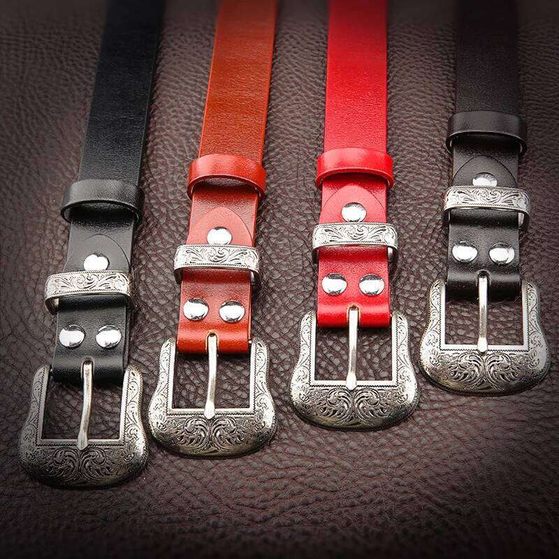 Genuine Leather Men's High Quality Tangcao Three-Piece Silver Plated Belt Buckl Full-Grain Leathere Pin Buckle Belts Y260225