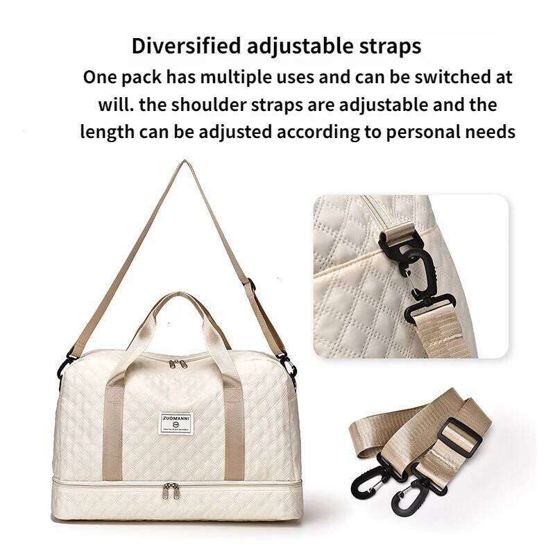 Waterproof And Wear-resistant Gym Tote Bags, Lightweight Luggage Bag, Large Capacity Travel Duffle Dry Wet Separation Bag Y260225