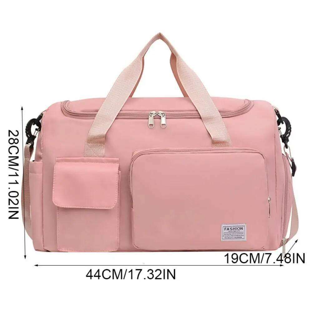 Zipper Oxford Travel Luggage Sturdy Foldable Nylon Duffle Bag Multi Layered Solid Color Large Capacity Handbag Sports Y260225