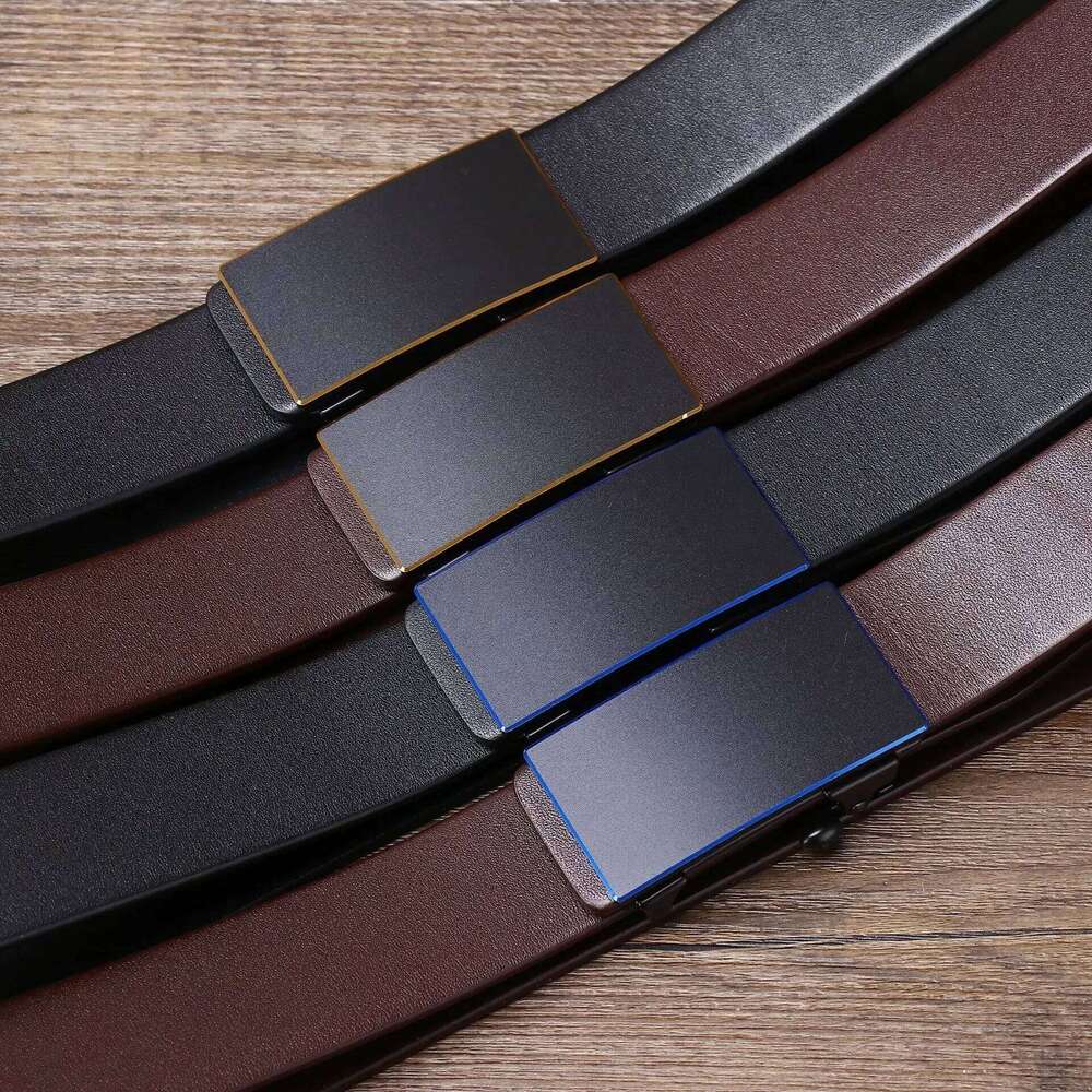 3.5CM Thick Cowhide Genuine Leathe Jeans Business Toothless Automatic Buckle Belt Men High Quality Luxury Male Strap Cintos Y260225