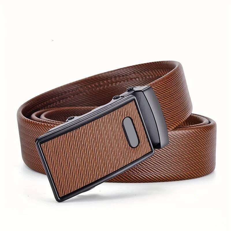 Metal Automatic Buckle Men's High-Quality Famous Brand Luxury Work Business Belt Y260225