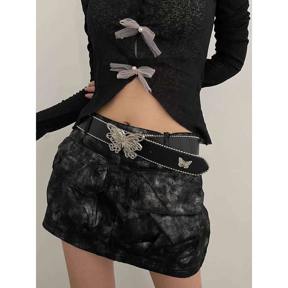 Barbie Pink Millennial Spice Y2K N Girdle 2024 New Butterfly With Jeans Belt Y260225