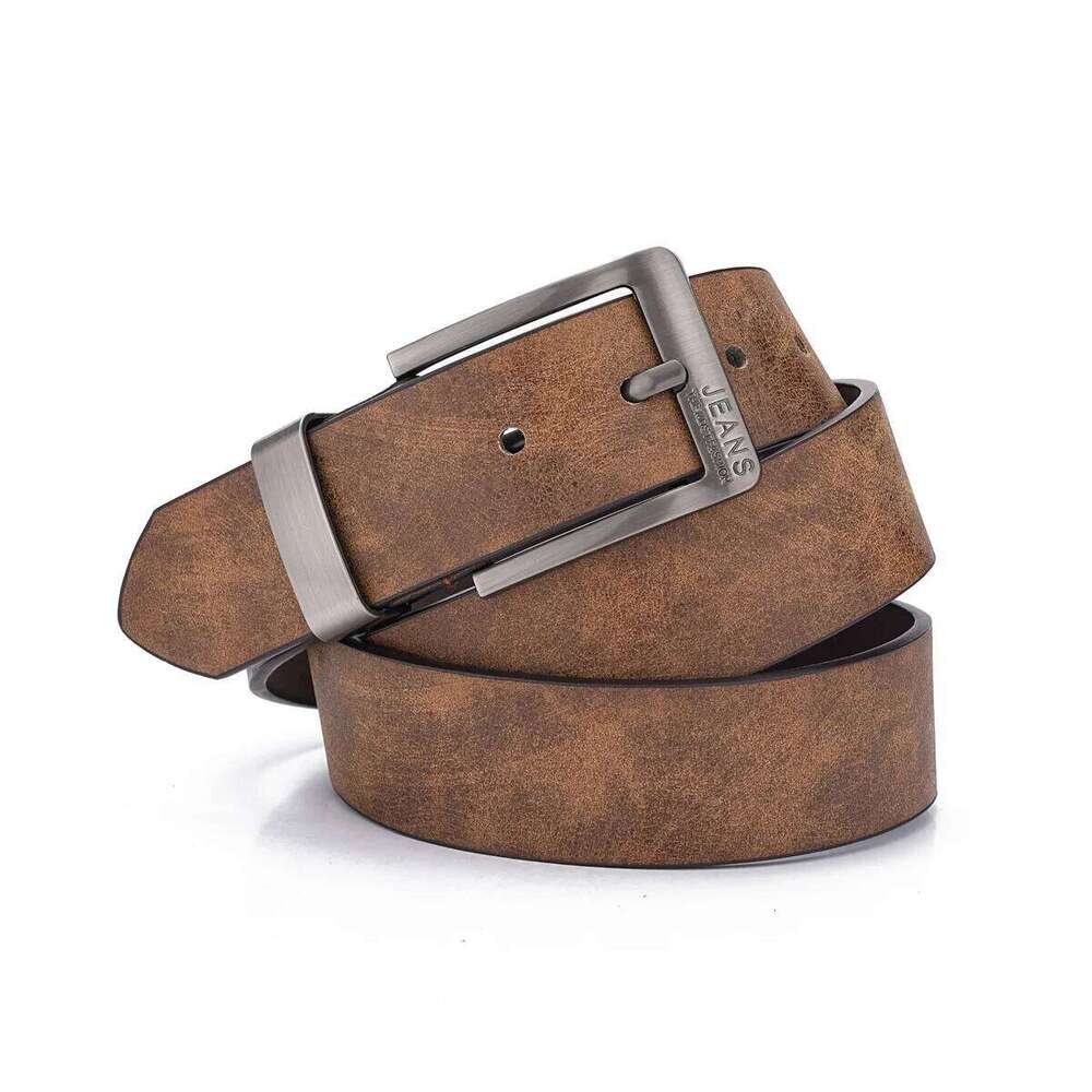 New Men's High-Quality PU Leather Metal Pin Buckle Leisure Business Waistband Fashionable Male Accessory Designer Belt Y260225