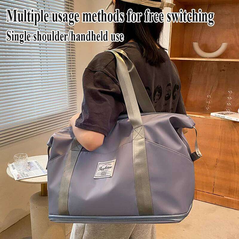 New travel simple sports fitness Korean version large capacity handbag expandable student leisure bag Y260225