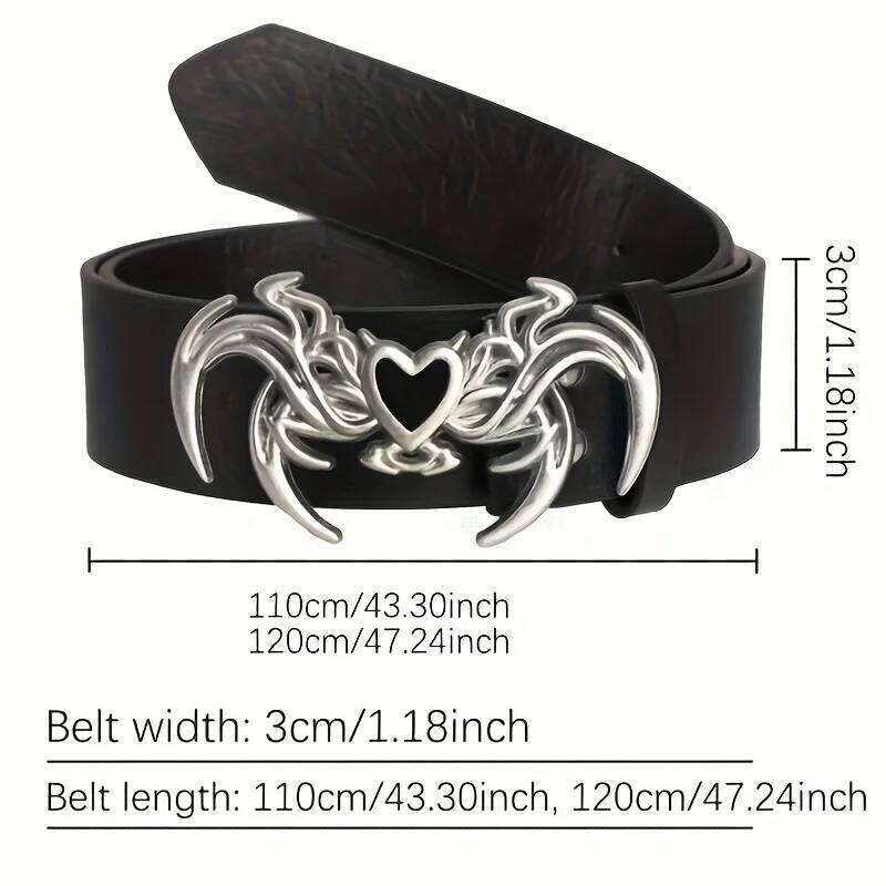 Fashion Women's Retro Gothic Punk Style Personalized Irregular Buckle Casual PU Leather Belt Y2k Belts For Men Women Y260225