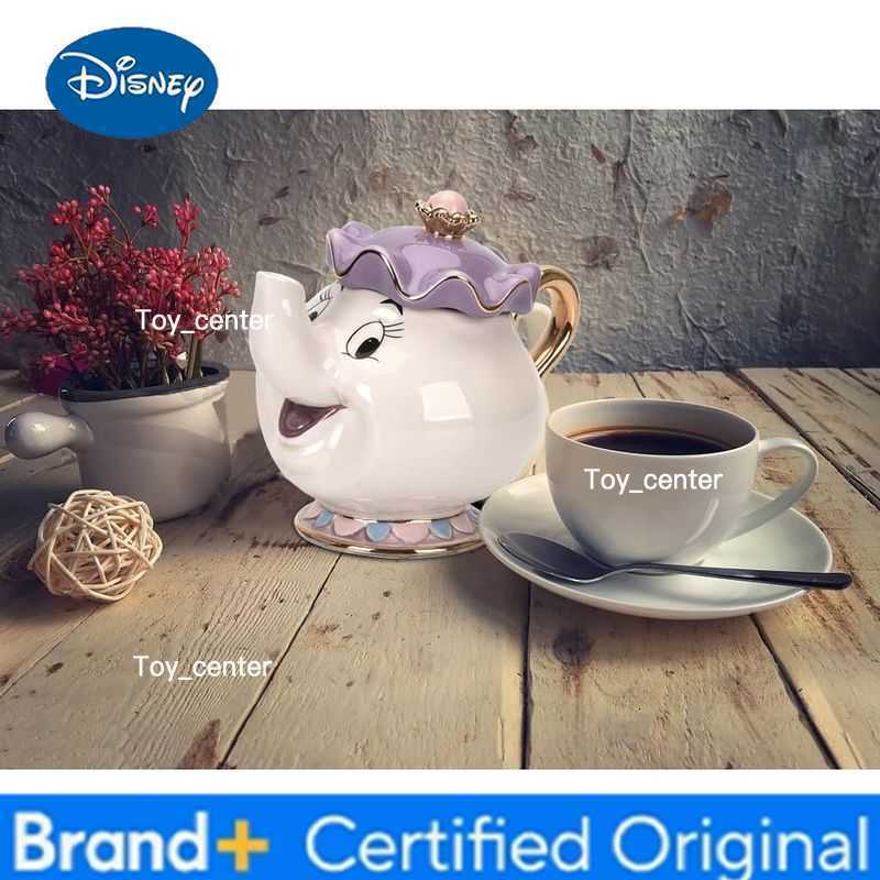 Cartoon New Beauty And The Beast Teapot Mug Mrs Potts Chip Tea Pot Cup One Set Lovely amp One Teapot and Four Chip Mug Tea Par H260225