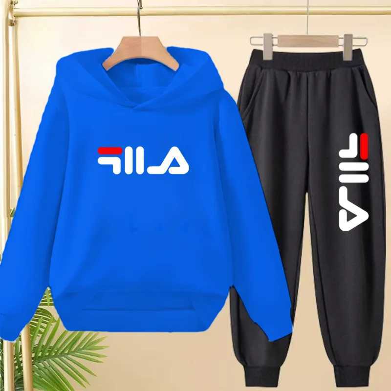 Casual Kids' Tracksuit Set - Black Hooded Top & Cuffed Joggers with Vertical Print for School & HomeT260225