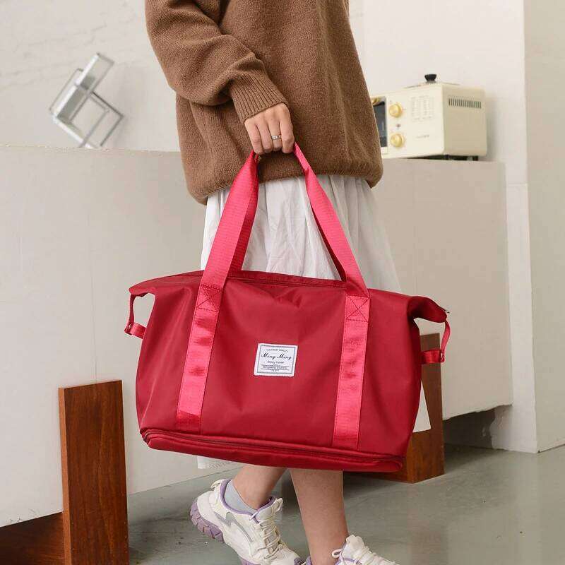 Extendable Women's Large Capacity Storage Luggage Dry and Wet Separation Fitness Handbag Travel Bag Y260225