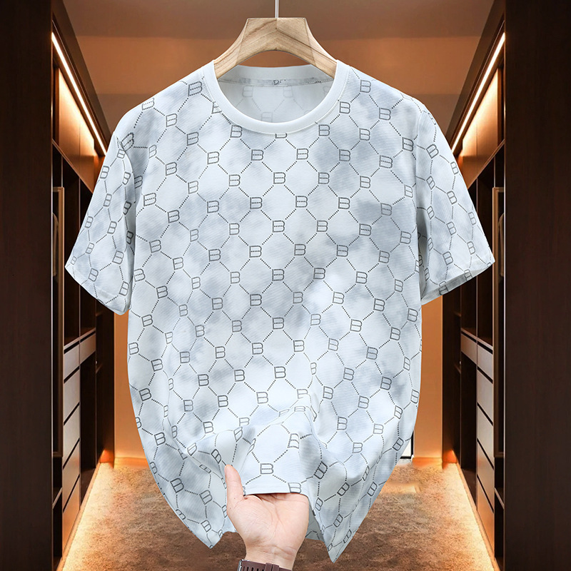 Luxury Brand Designer Clothes Men's Plus Size T-Shirt Loose Fit Summer 24 New European Style Resin Craft Extra Large Casual Men's Fashion Tr