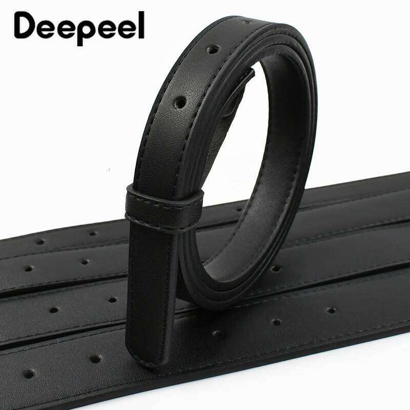 20-38mm Black Cowskin Belt Men No Buckle Belts Strip High Quality Business Waitband Pants Waist Strap Leather Craft Accessories Y260225