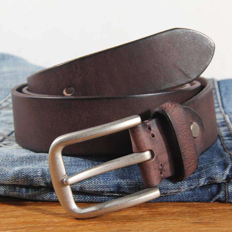 Men's Top Layer Casual High Quality Belt Vintage Design Pin Buckle Genuine Leather Belts For Men Original Cowhide Y260225