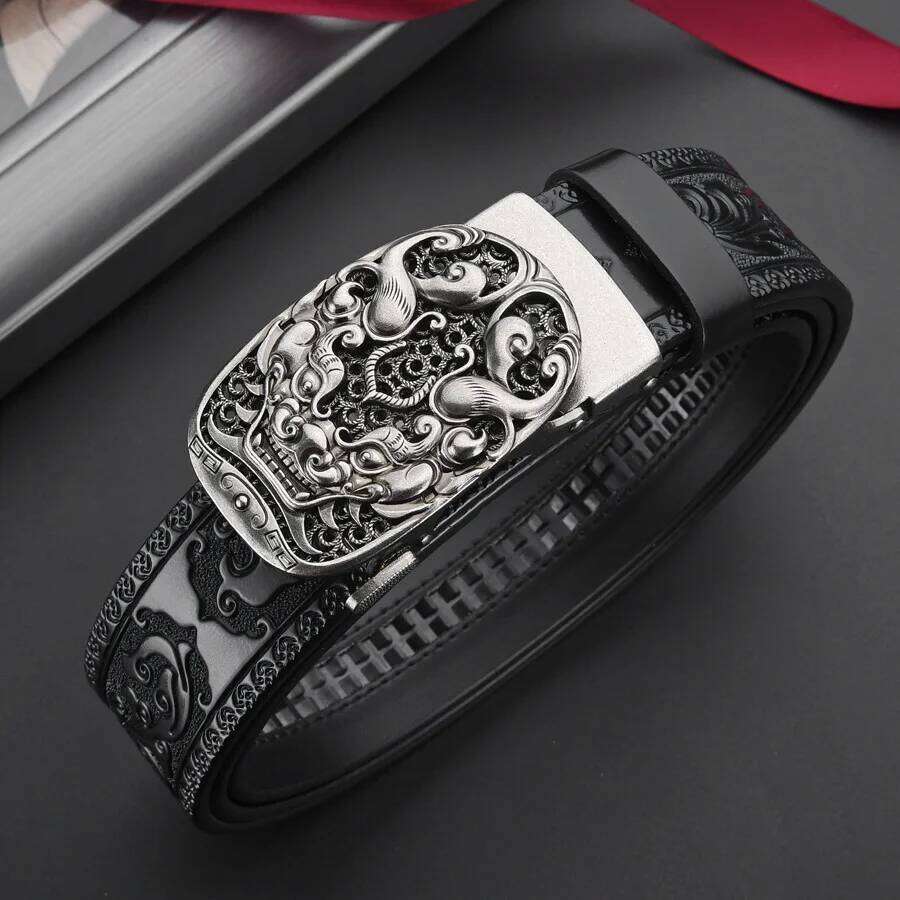 New Genuine leather retro luxury brand fashion trend business belt for men's gift Y260225
