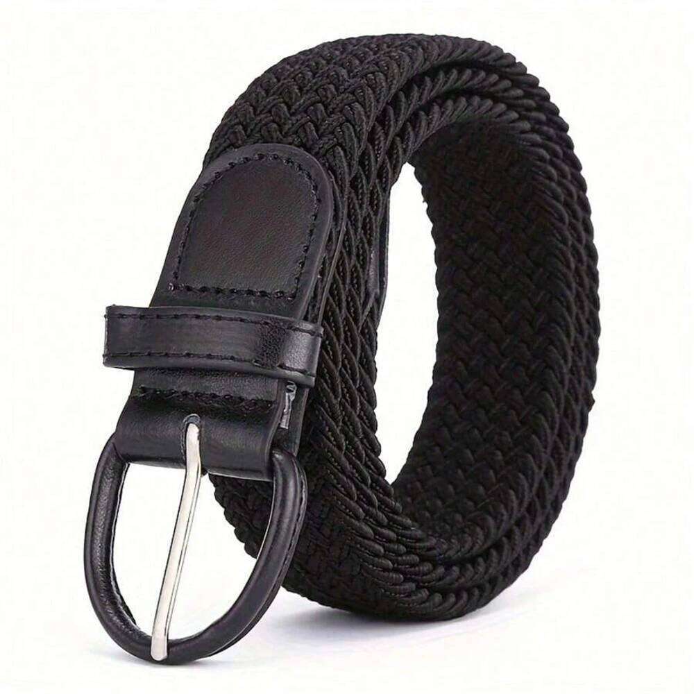 1Pcs Luxury Men's Elastic Woven Casual Sports Canvas Golf Belt Adjustable Waistband Y260225
