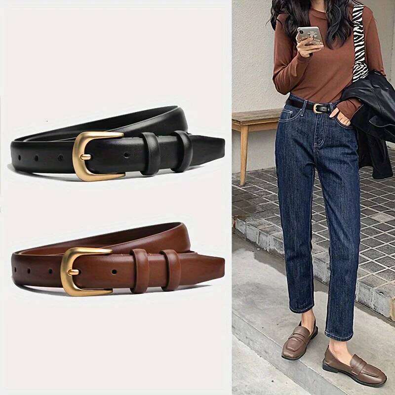 1 piece ladies fashion simple decorative black with jeans belt suitable for daily wear and use Y260225