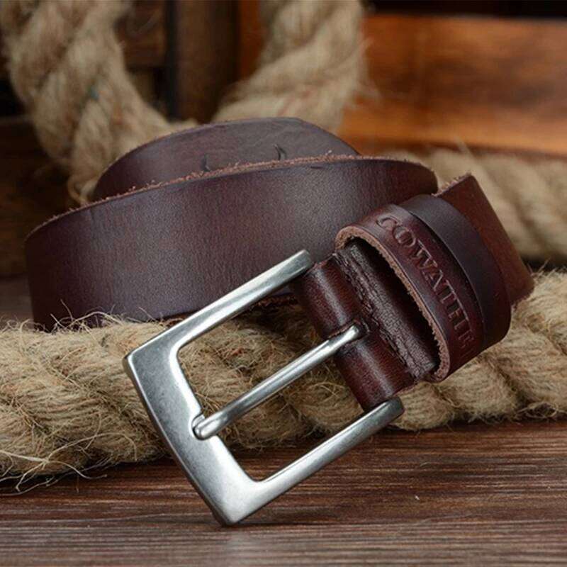 COWATHER top cow genuine leather men belts 2021 newest arrival three color hot design jeans belt for male original brand Y260225