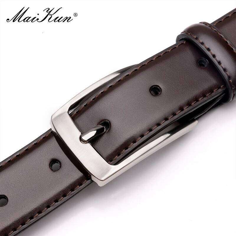 Maikun Fashion Genuine Leather Men's Alloy Pin Buckle Casual Large Size Business Belt For Men Y260225