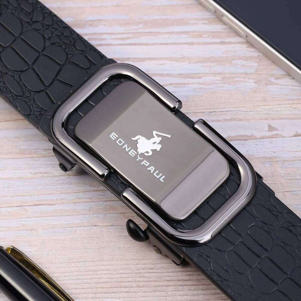 Leather Automatic Buckle Belt Adjustable Formal Casual Dual Use Texture Father's Day Gift for Stylish Men's Wear Y260225