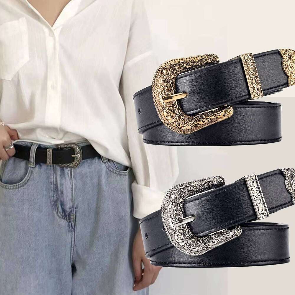 Women'S Vintage Carved Needle Buckle Men'S Punk Hip Hop Rock Style Jeans Y2K PU Leather Cheap Belt Y260225