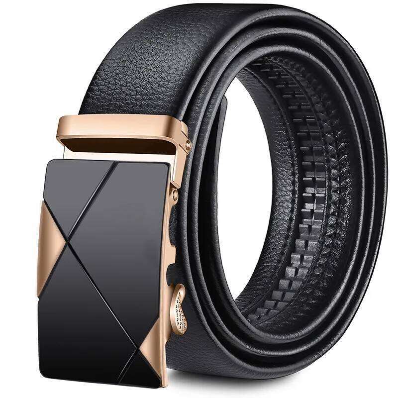 Men's can be cut automatic buckle leather fashion classic versatile trend pants belt Y260225