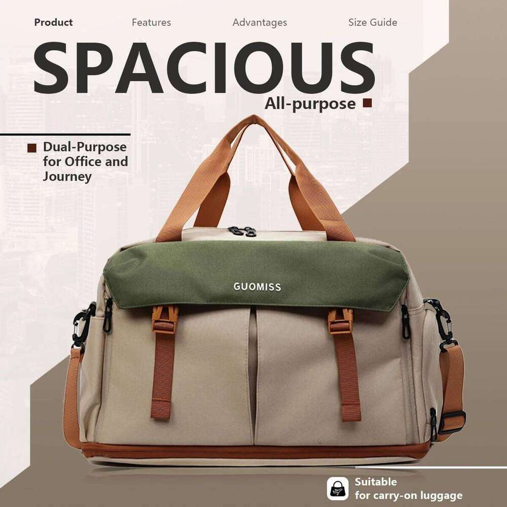 Short-Distance Fitness Bag for Men, Wet and Dry Separation Shoulder Cross-Body Multi-Functional Travel Women's Training Swimming Bag, Large Capac