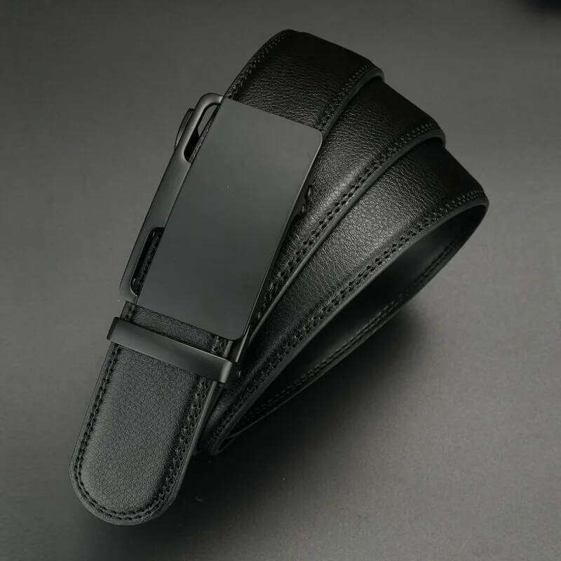 Genuine Metal Automatic Buckle Designer Business Men's Leather Belt, Suitable for Casual Pants and Jeans Y260225