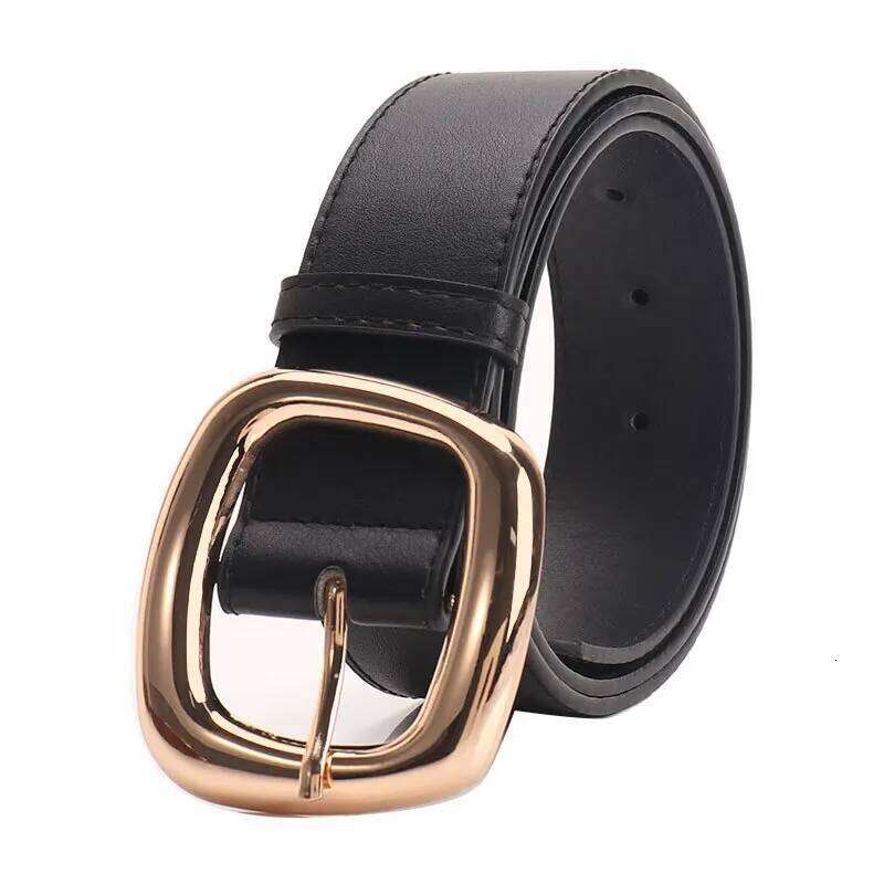 New Versatile Trapezoidal Buckle Wide Women's Fashionable Commuting Casual Style Paired with Jeans Clothing Belt for Women Y260225