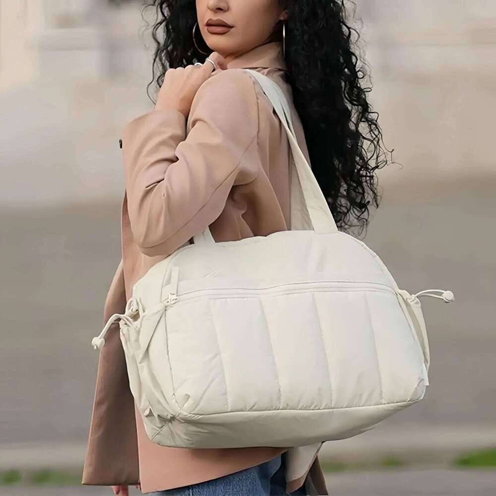 Expandable Travel Duffel Bag - Stylish oversized shoe compartment portable gym bag that folds lightweight duffle-tan Y260225